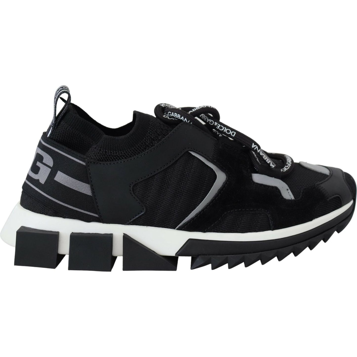 Dolce & Gabbana Black Mesh Sorrento Trekking Sneakers Shoes LA10186- 35.5