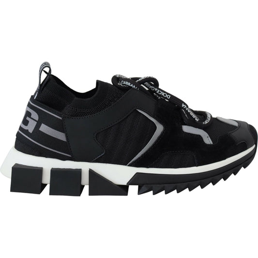 Dolce & Gabbana Black Mesh Sorrento Trekking Sneakers Shoes LA10186- 35.5
