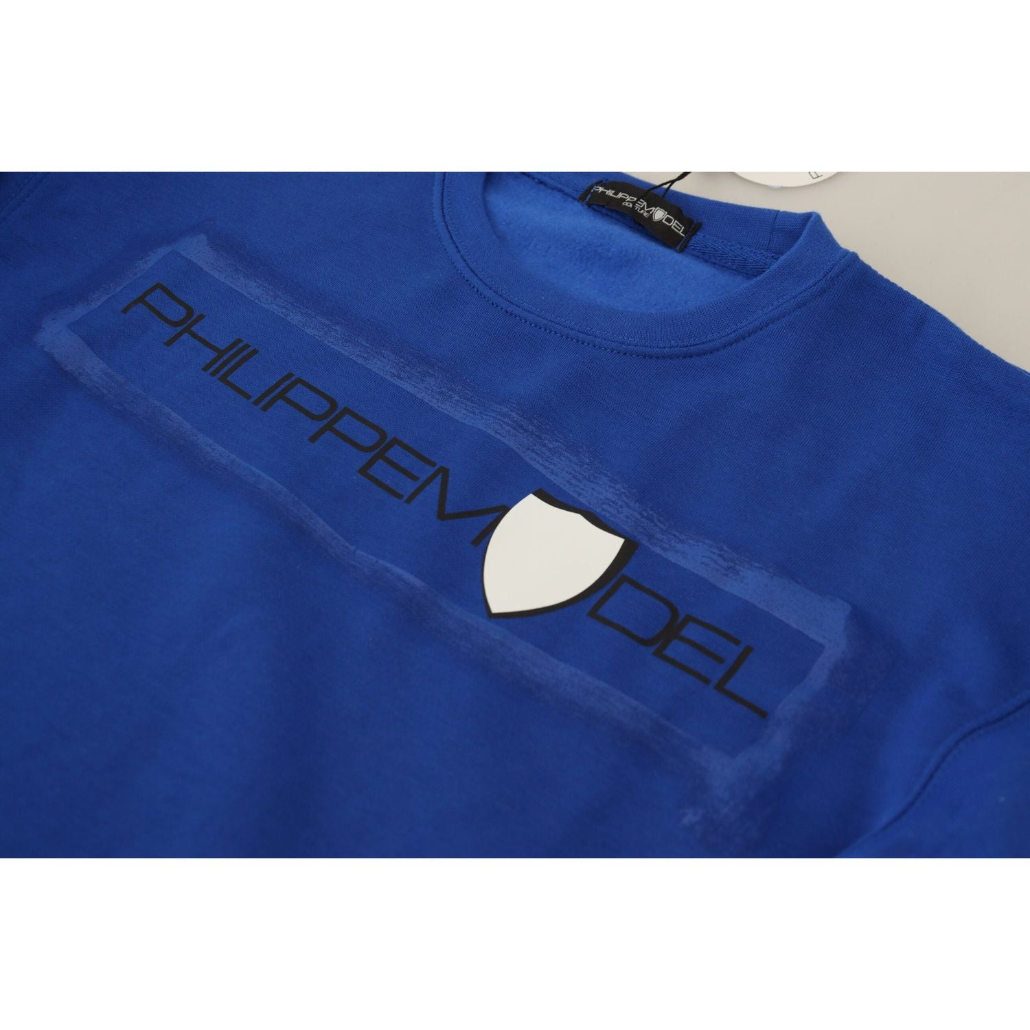 Philippe Model Blue Printed Long Sleeves Pullover Sweater