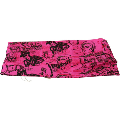 John Galliano Pink Newspaper Print Bra Cropped Blouse