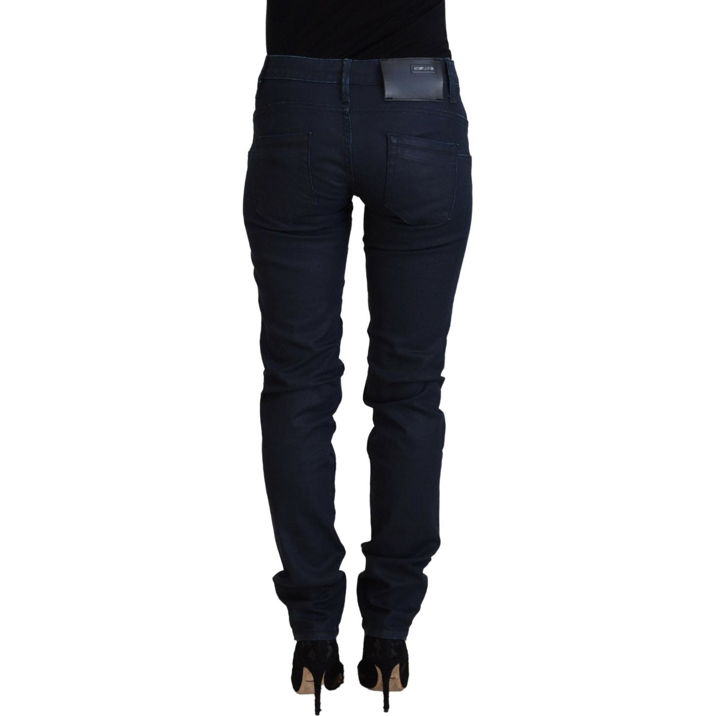 Acht Blue Cotton Low Waist Slim Fit Women Casual Denim Jeans