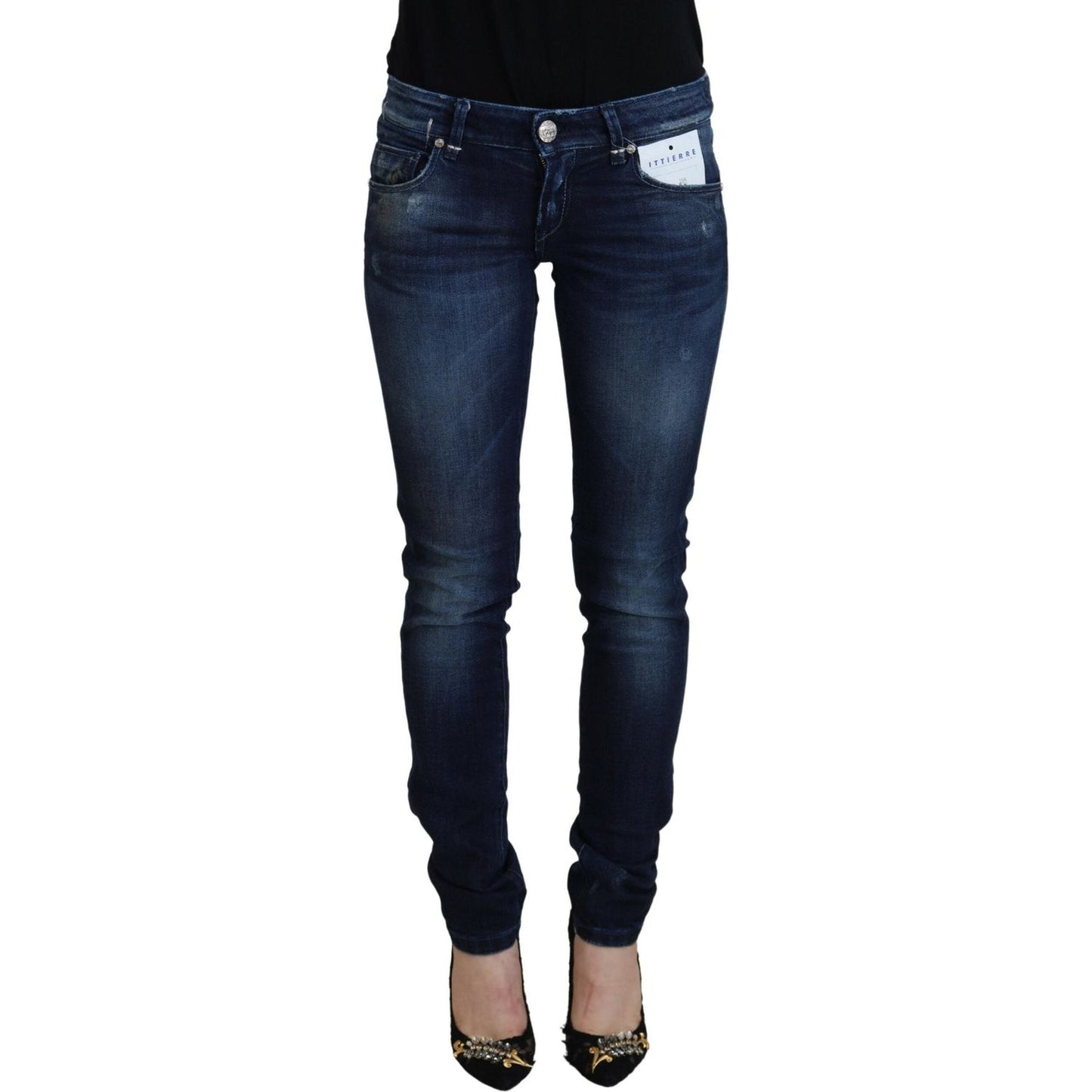 Acht Blue Cotton Low Waist Slim Fit Women Casual Denim Jeans PAN71824- 26
