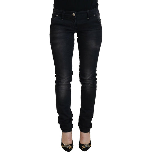Acht Black Washed Cotton Skinny Women Casual Denim Jeans PAN72667- 40
