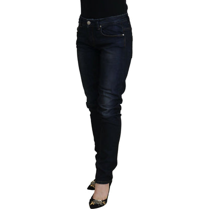 Acht Blue Cotton Skinny Low Waist Women Casual Denim Jeans
