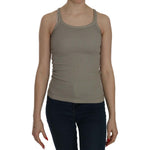PINK MEMORIES Beige Sleeveless Spaghetti Strap Tank Blouse TSH3917- 40