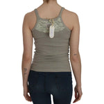 PINK MEMORIES Beige Sleeveless Spaghetti Strap Tank Blouse TSH3917- 40
