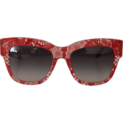 Dolce & Gabbana Red DG4231F Lace Acetate Rectangle Shades Sunglasses
