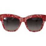 Dolce & Gabbana Red DG4231F Lace Acetate Rectangle Shades Sunglasses GLA1295