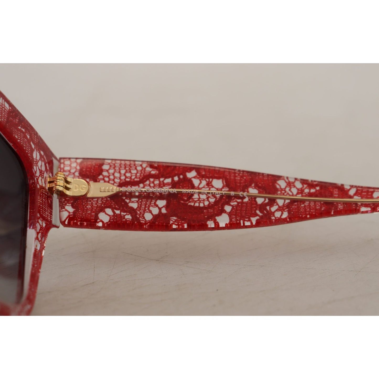 Dolce & Gabbana Red DG4231F Lace Acetate Rectangle Shades Sunglasses