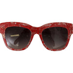 Dolce & Gabbana Red DG4231F Lace Acetate Rectangle Shades Sunglasses GLA1295