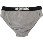 Dsquared² Gray DSURF Logo Cotton Stretch Men Brief Underwear
