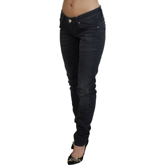 Acht Black Washed Low Waist Slim Fit Cotton Denim Jeans PAN72697-26