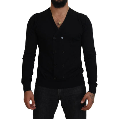 Dolce & Gabbana Black Cashmere Button Down Cardigan Sweater