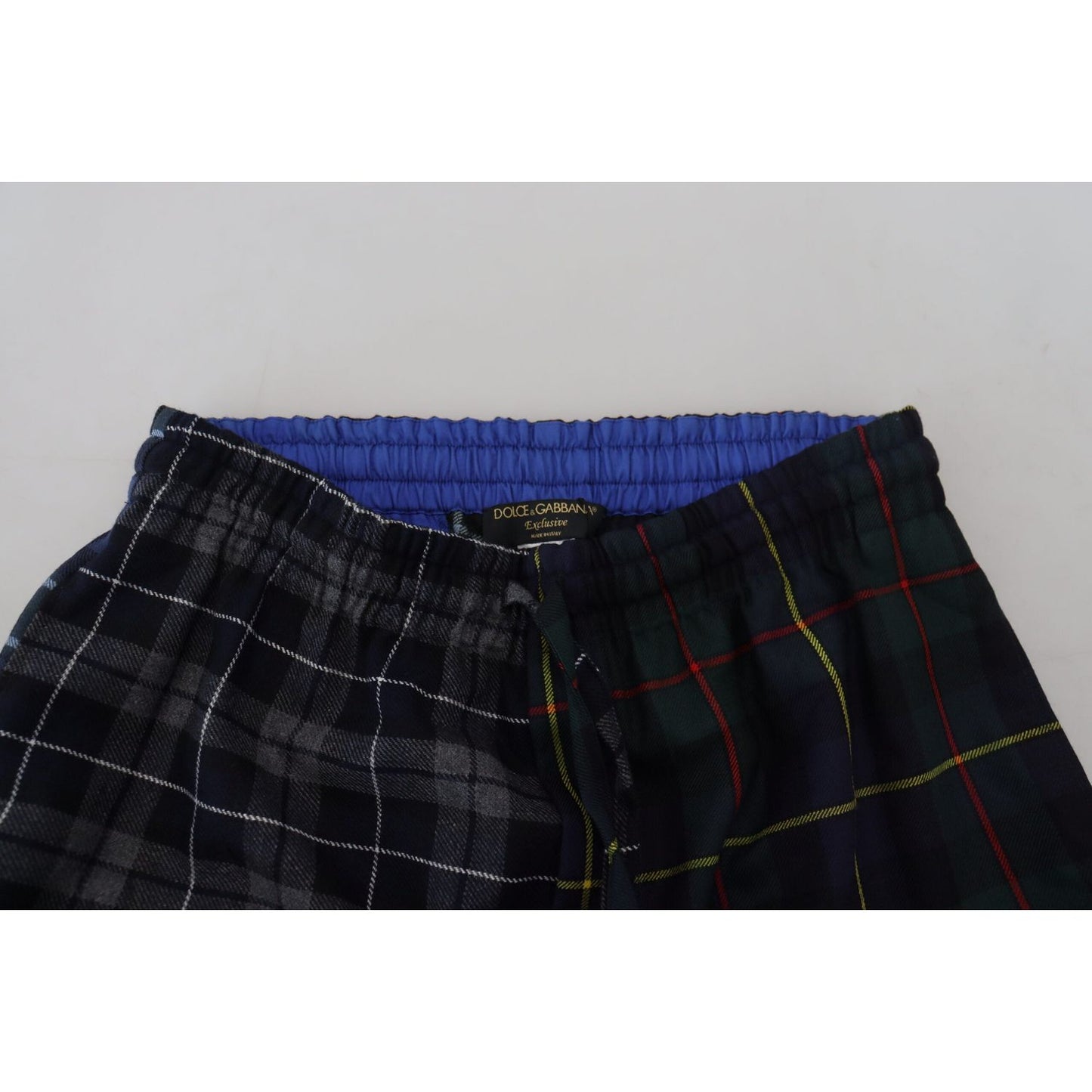 Dolce & Gabbana Multicolor Checkered Wool Men Jogger Pants