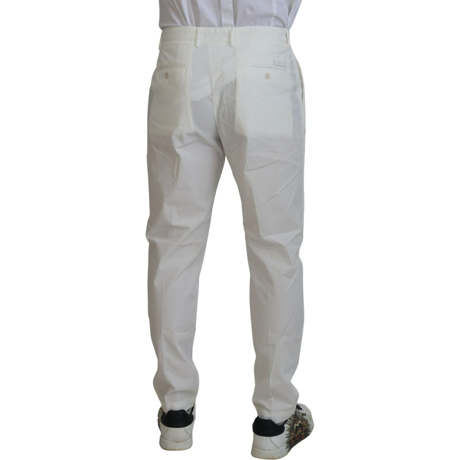 Dolce & Gabbana White Cotton Skinny Chino Pants