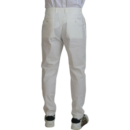 Dolce & Gabbana White Cotton Skinny Chino Pants