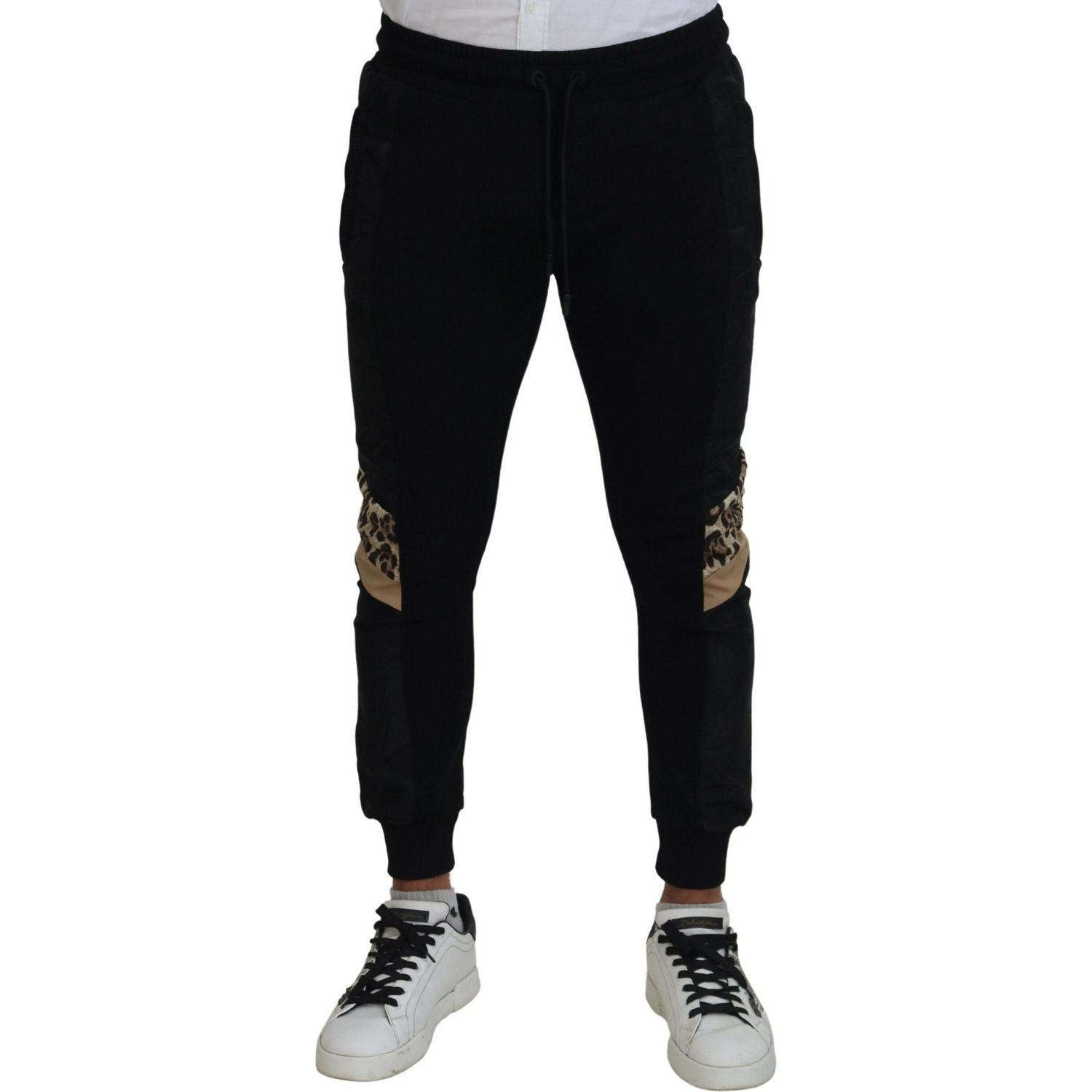 Dolce & Gabbana Black Polyester Skinny Jogger Men Pants