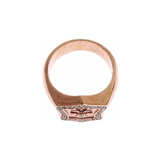 Nialaya Pink Gold 925 Silver Authentic Clear Ring SIG19109- 44