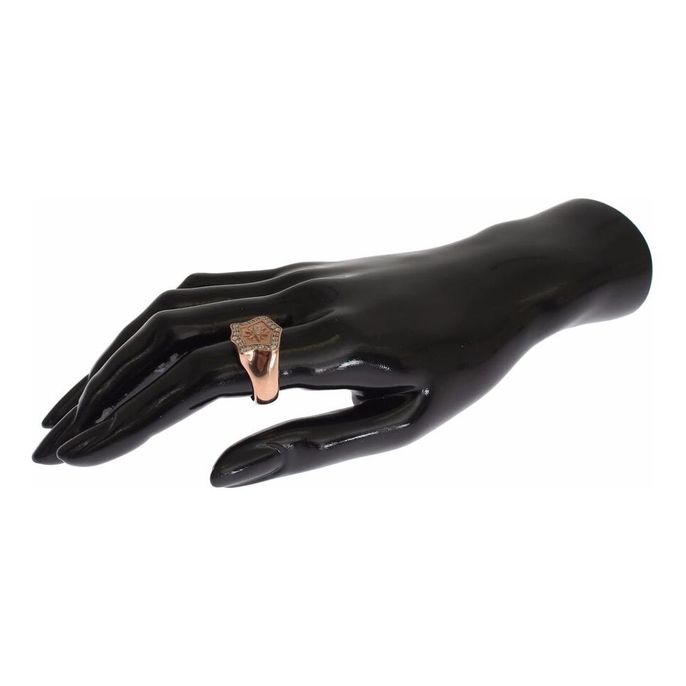 Nialaya Pink Gold 925 Silver Authentic Clear Ring Ring