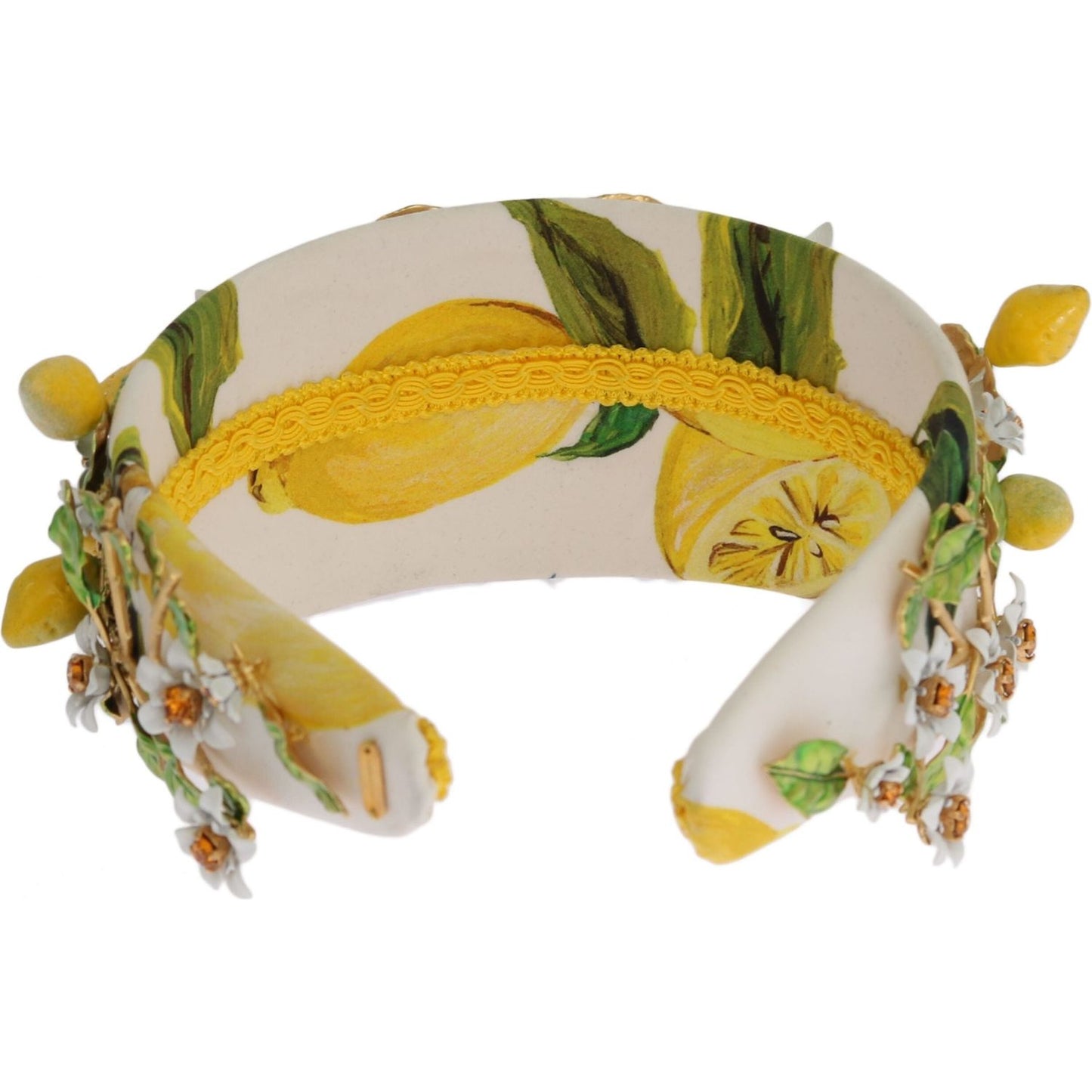Dolce & Gabbana Yellow Lemons Sicily Crystal Diadem Tiara Headband SMY1037