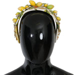 Dolce & Gabbana Yellow Lemons Sicily Crystal Diadem Tiara Headband SMY1037
