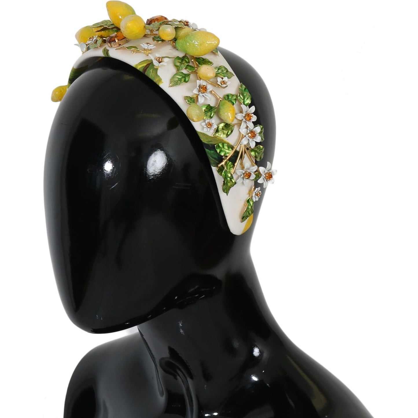 Dolce & Gabbana Yellow Lemons Sicily Crystal Diadem Tiara Headband SMY1037
