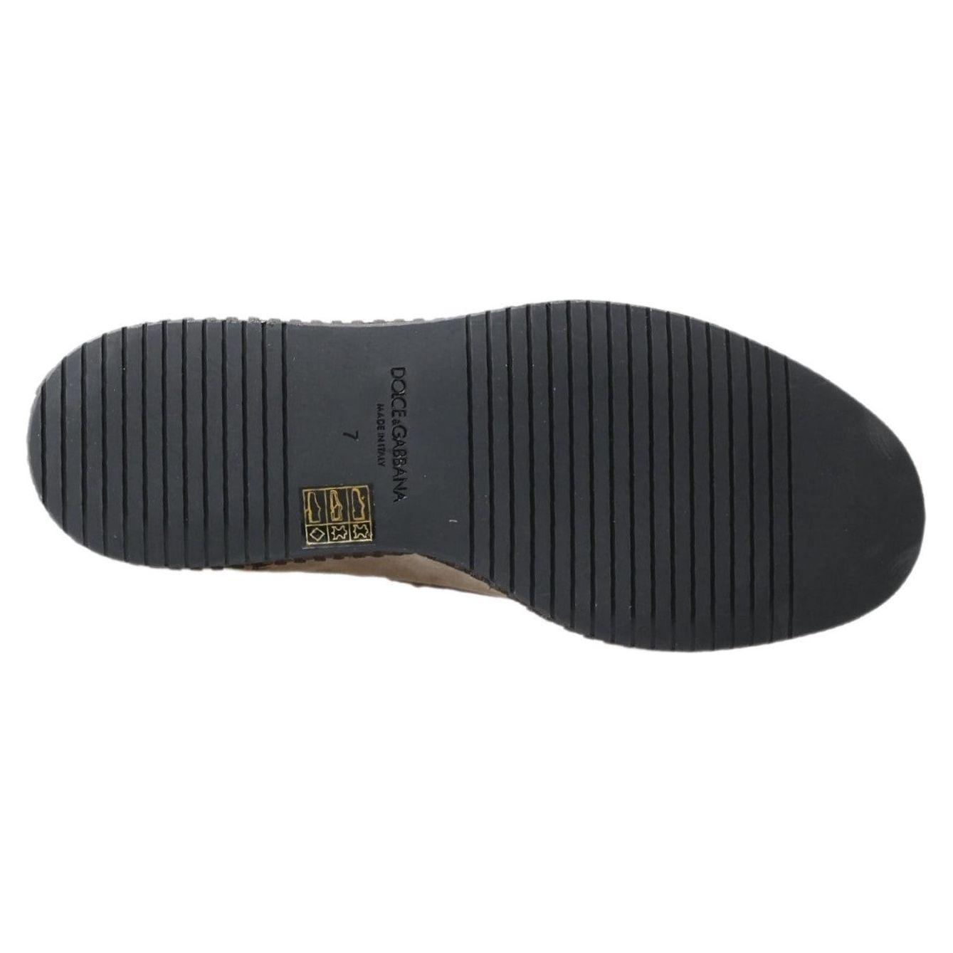 Dolce & Gabbana Ivory Suede Leather Men Espadrille Shoes