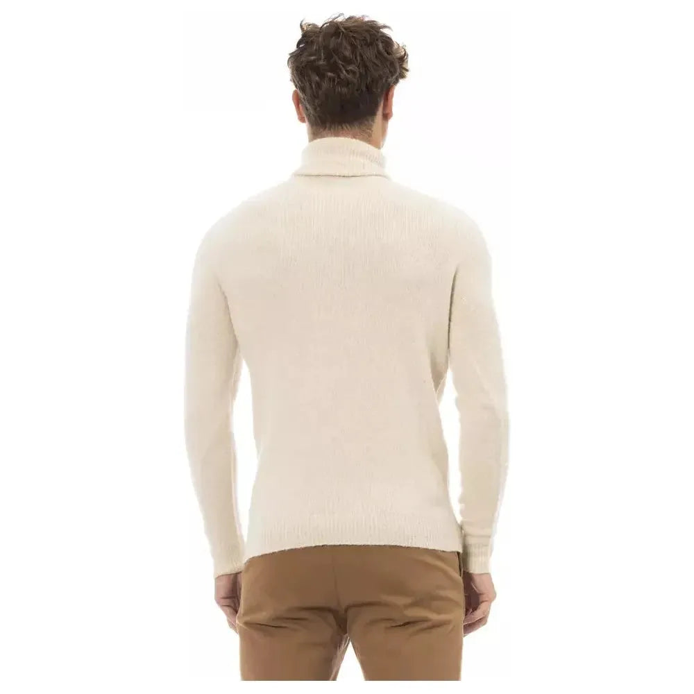 Alpha Studio Beige Alpaca Men Sweater