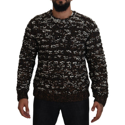 Dolce & Gabbana Brown Knitted Wool Fatto A Mano Sweater