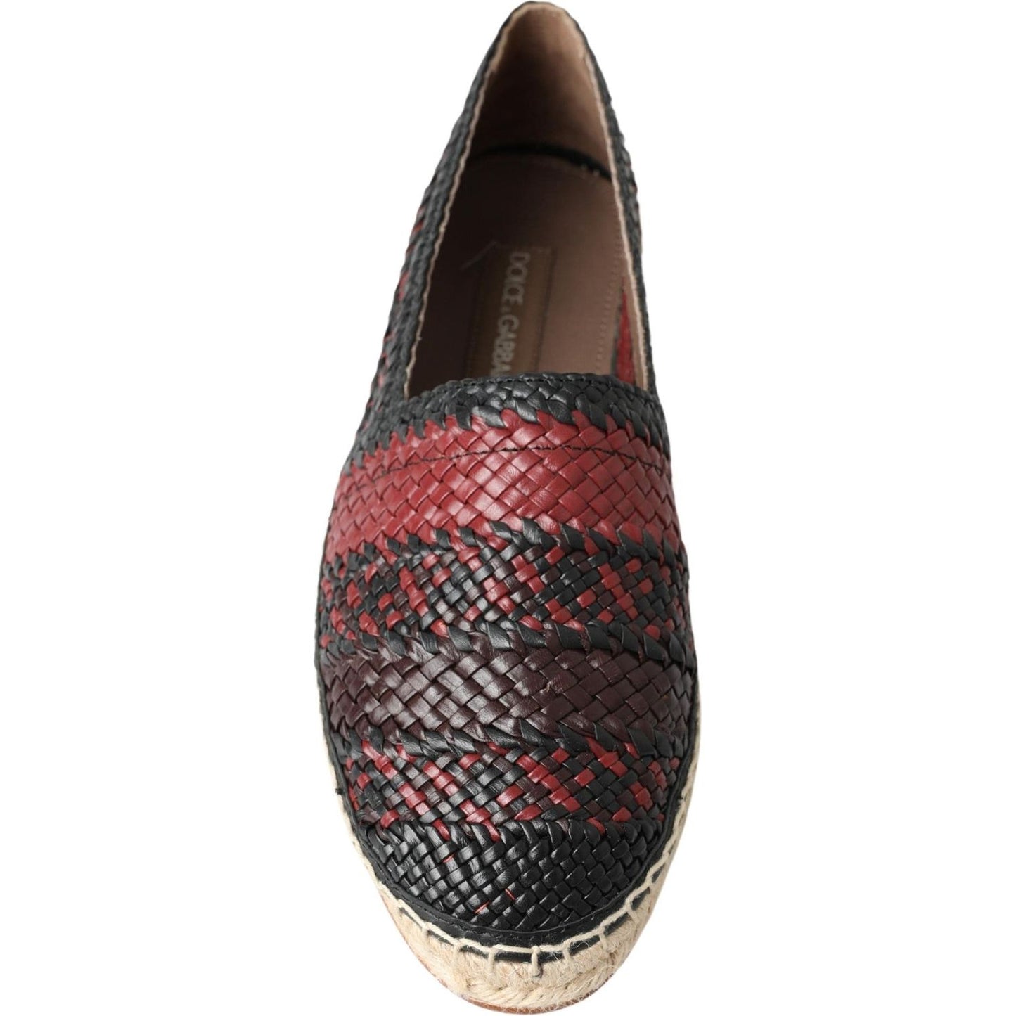 Dolce & Gabbana Black Bordeaux Buffalo Leather Espadrille Shoes