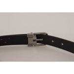 Dolce & Gabbana Dark Purple Perforated Leather Metal Buckle Belt