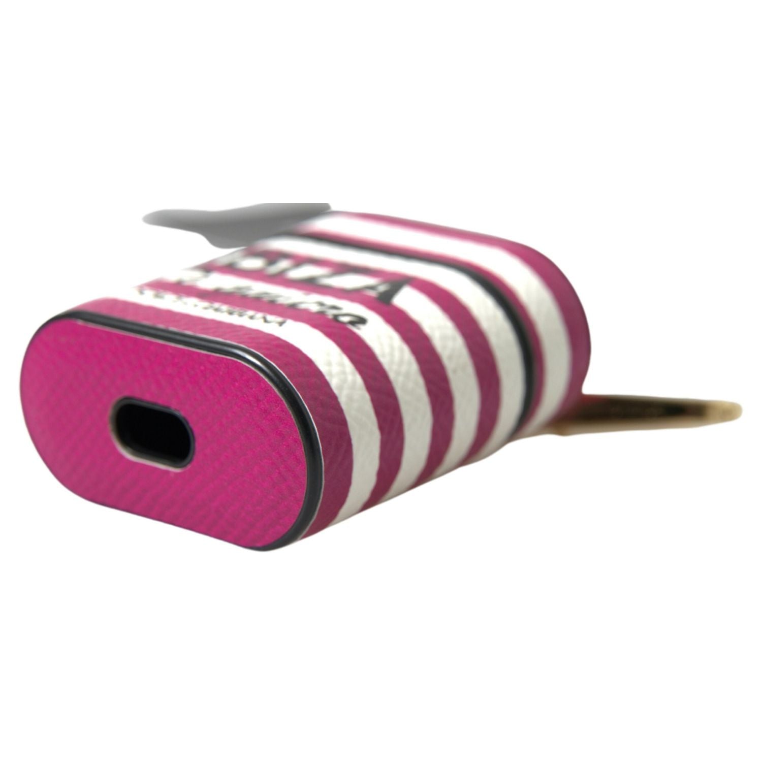 Dolce & Gabbana Fuchsia Dauphine Leather Logo Airpods Case