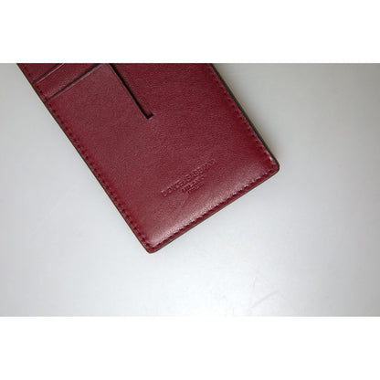 Dolce & Gabbana Red Leather Lanyard Logo Slim Card Holder Men Wallet