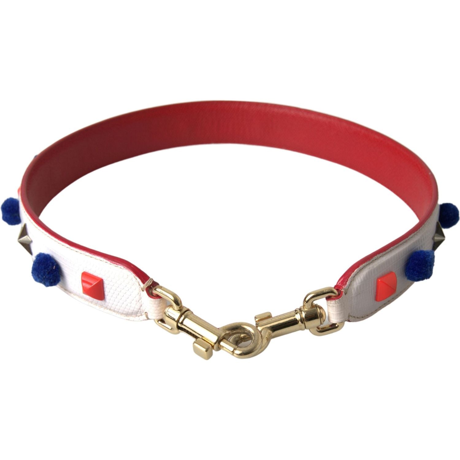 حزام جلدي مذهل باللون الأبيض متعدد الألوان من دولتشي آند غابانا