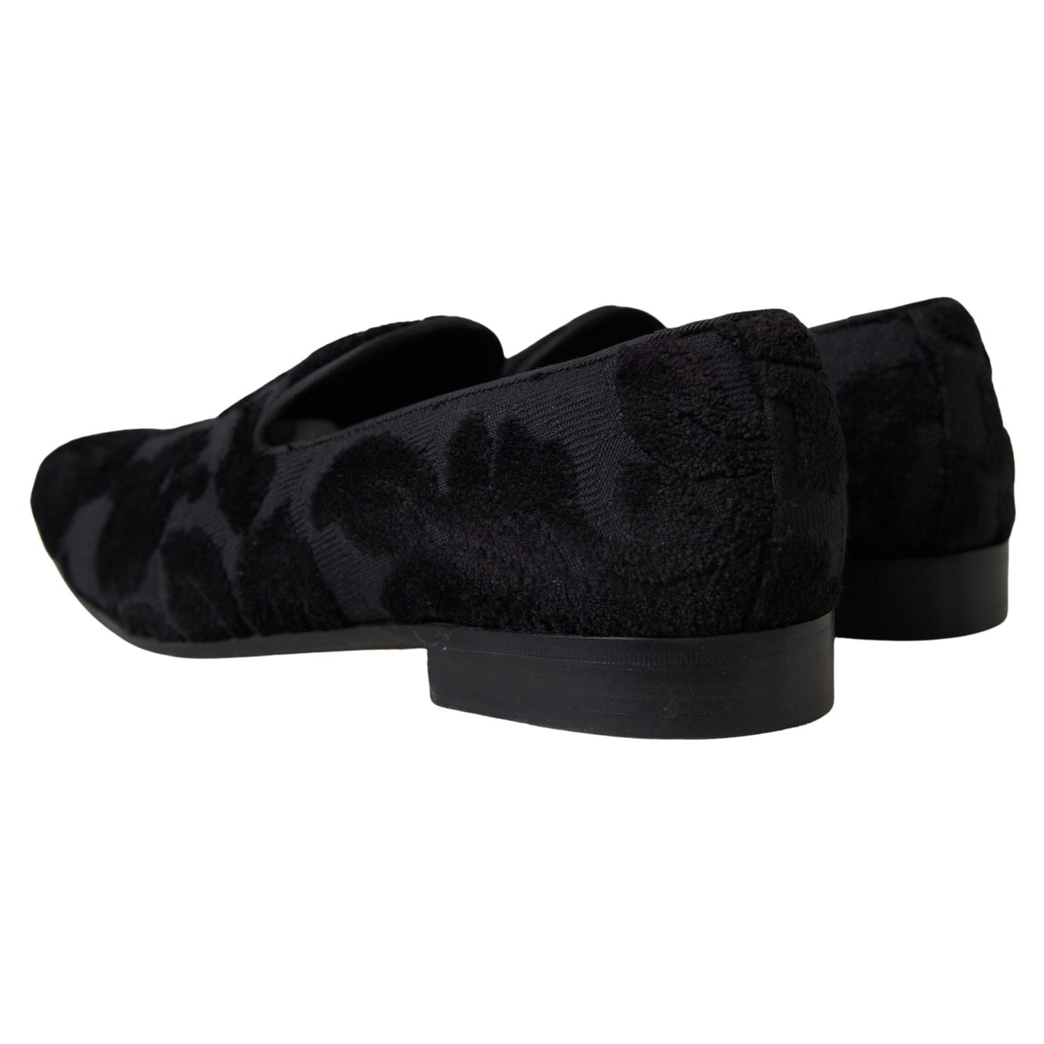 Dolce & Gabbana Black Brocade Loafers Formal Shoes