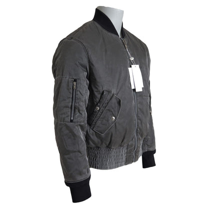 MM6 Maison Margiela Gray Bomber Zipper Pocket Sleeves Jacket
