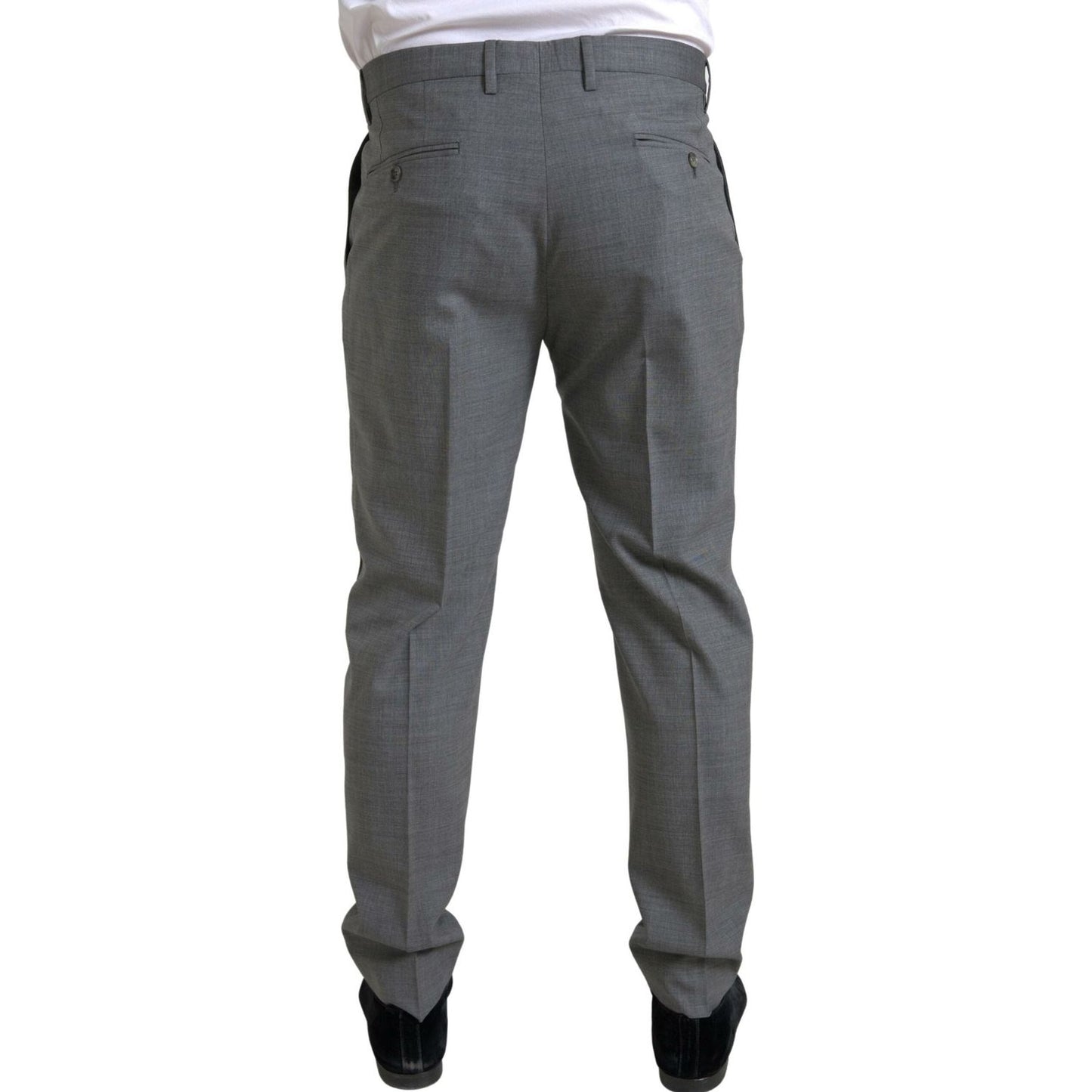 Dolce & Gabbana Gray Wool Chino Skinny Men Dress Trouser Pants