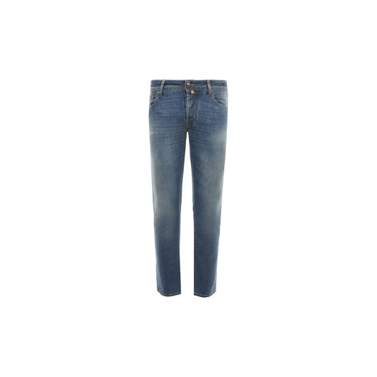 Jacob Cohen Light Blue Cotton Men Jeans with Stretch Fit