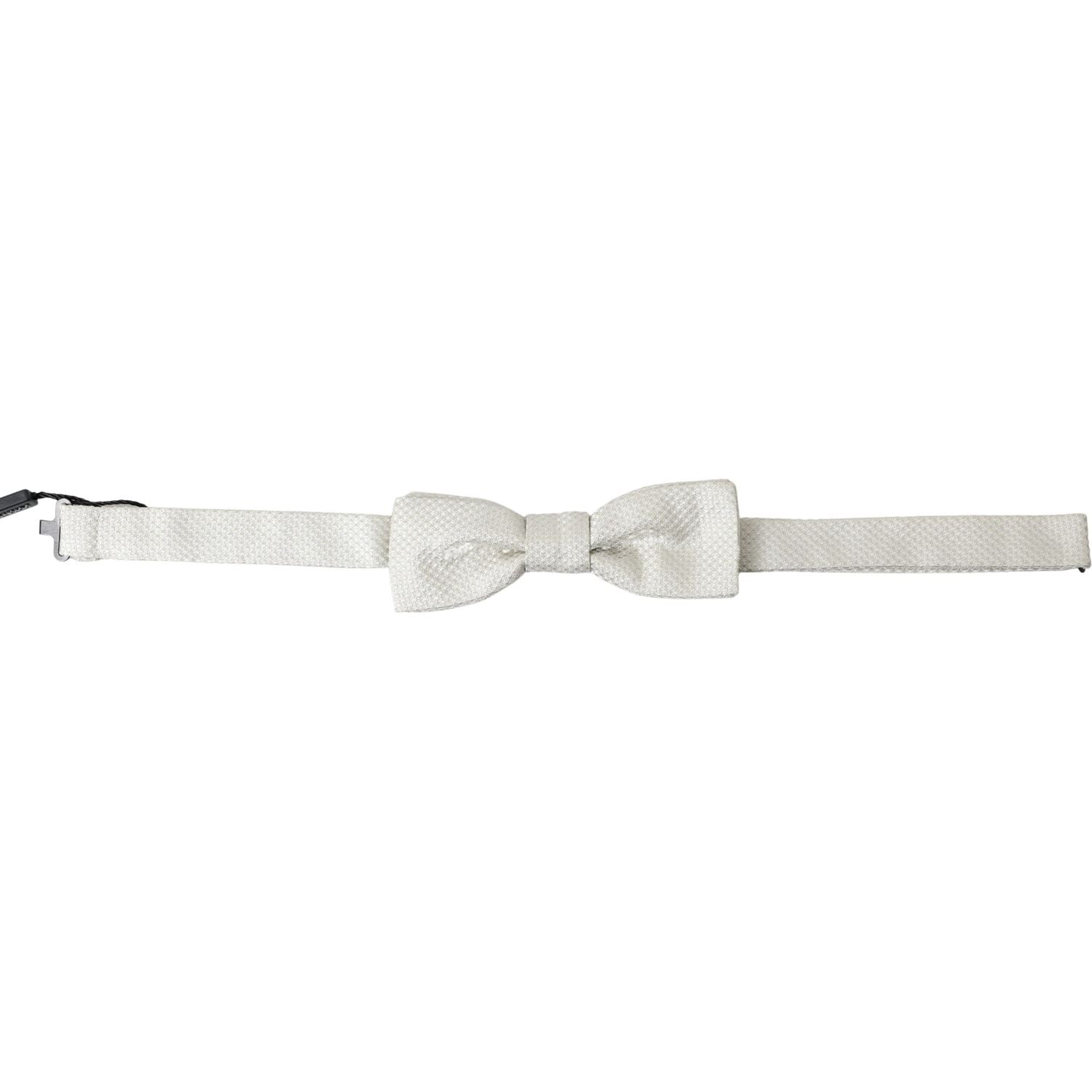 Dolce & Gabbana Ivory Silk Adjustable Neck Papillon Men Bow Tie
