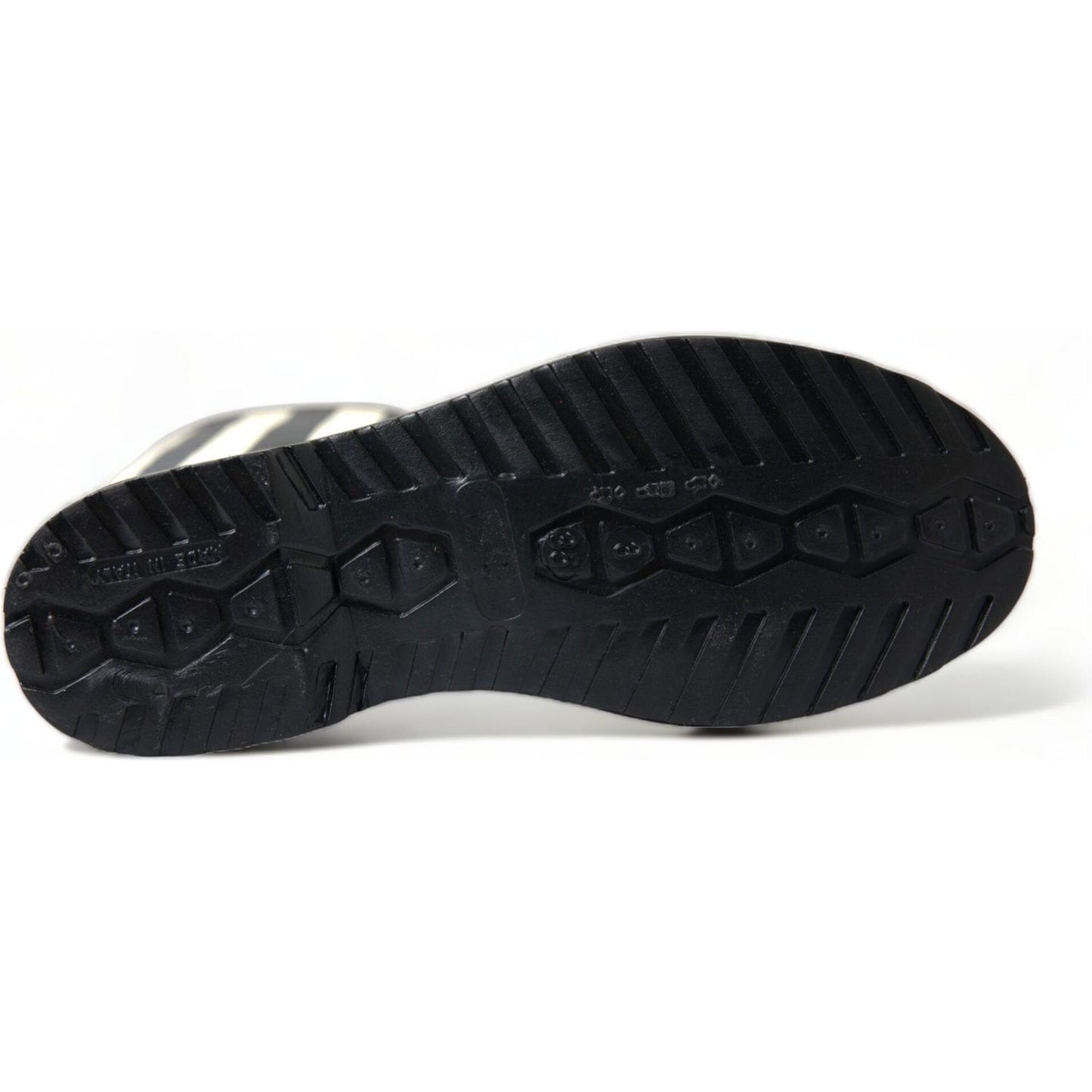 Dolce & Gabbana Black Rubber Knee High Flat Boots Shoes