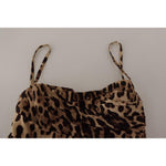 Dolce & Gabbana Brown Leopard Print Ruched Midi Dress DR28713 -36