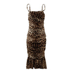 Dolce & Gabbana Brown Leopard Print Ruched Midi Dress DR28713 -36