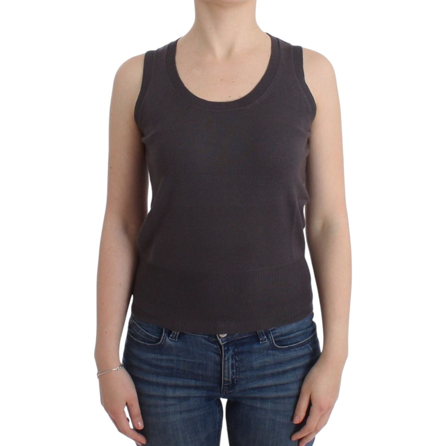 John Galliano Brown knit tank top