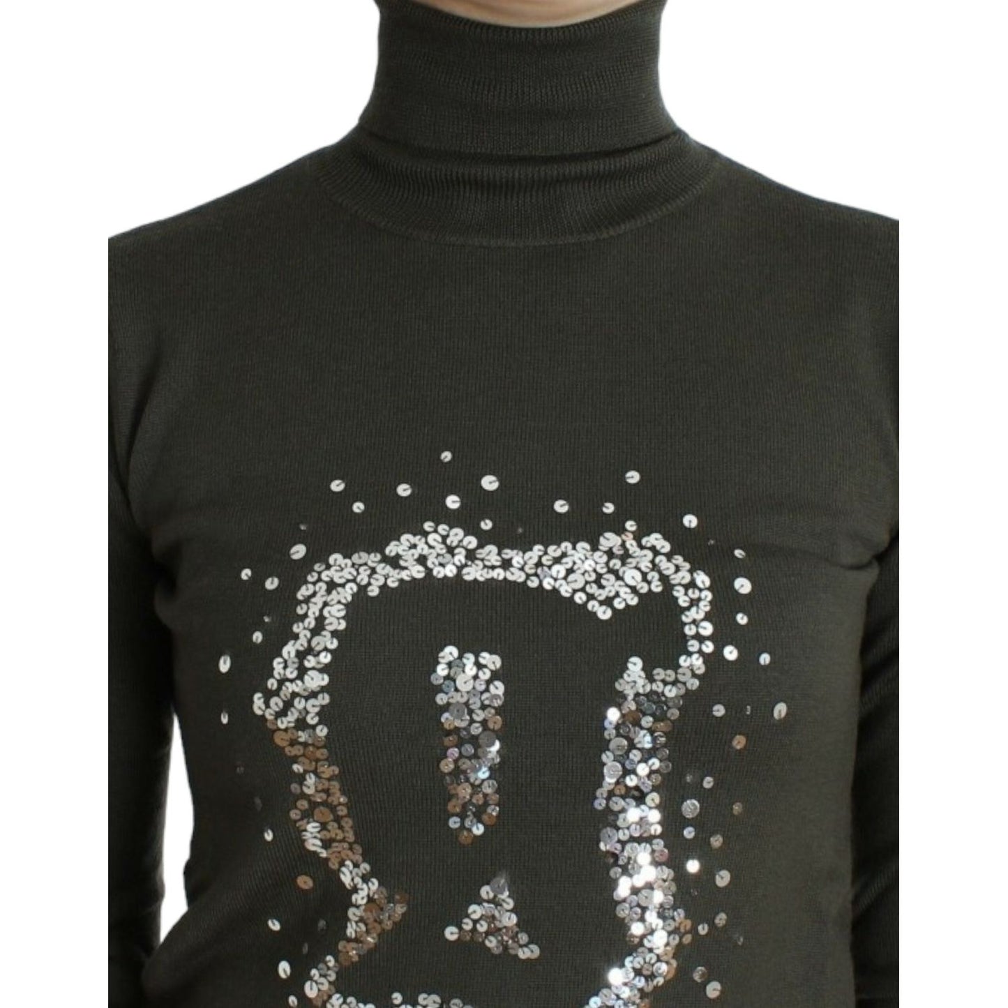 John Galliano Green wool turtleneck sweater