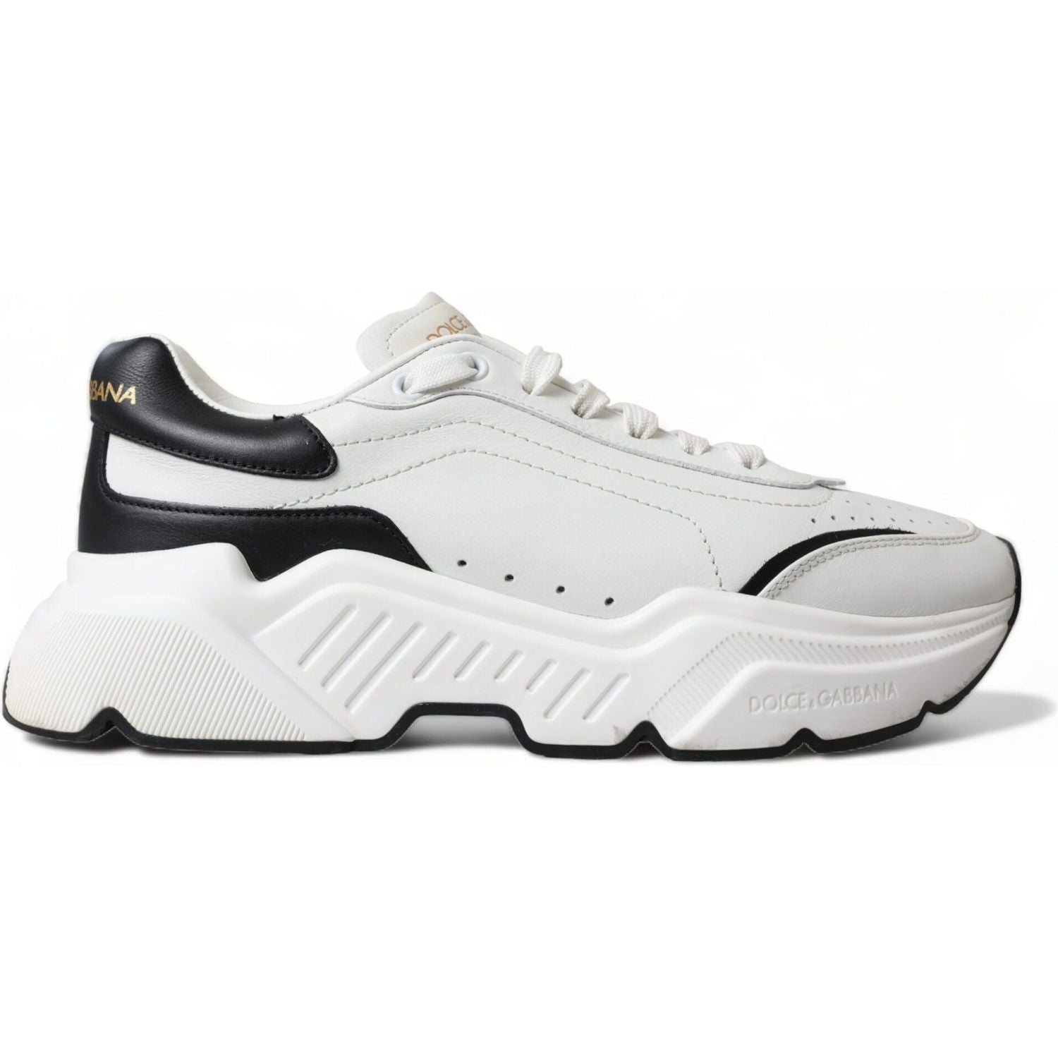 Dolce & Gabbana White Black Low Top Daymaster Sneakers Shoes