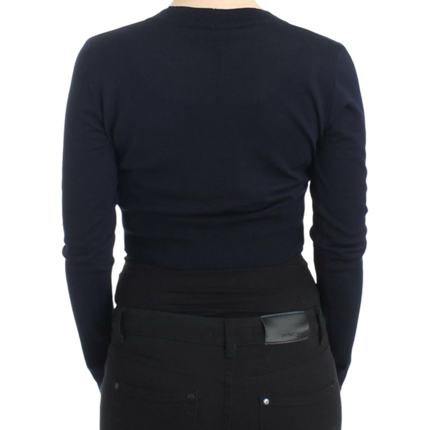 Cavalli Blue cropped wool cardigan