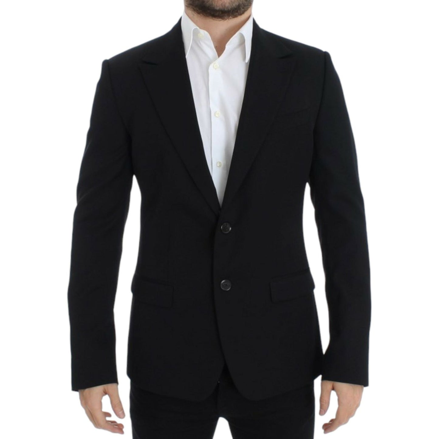 Dolce & Gabbana Black wool slim fit blazer