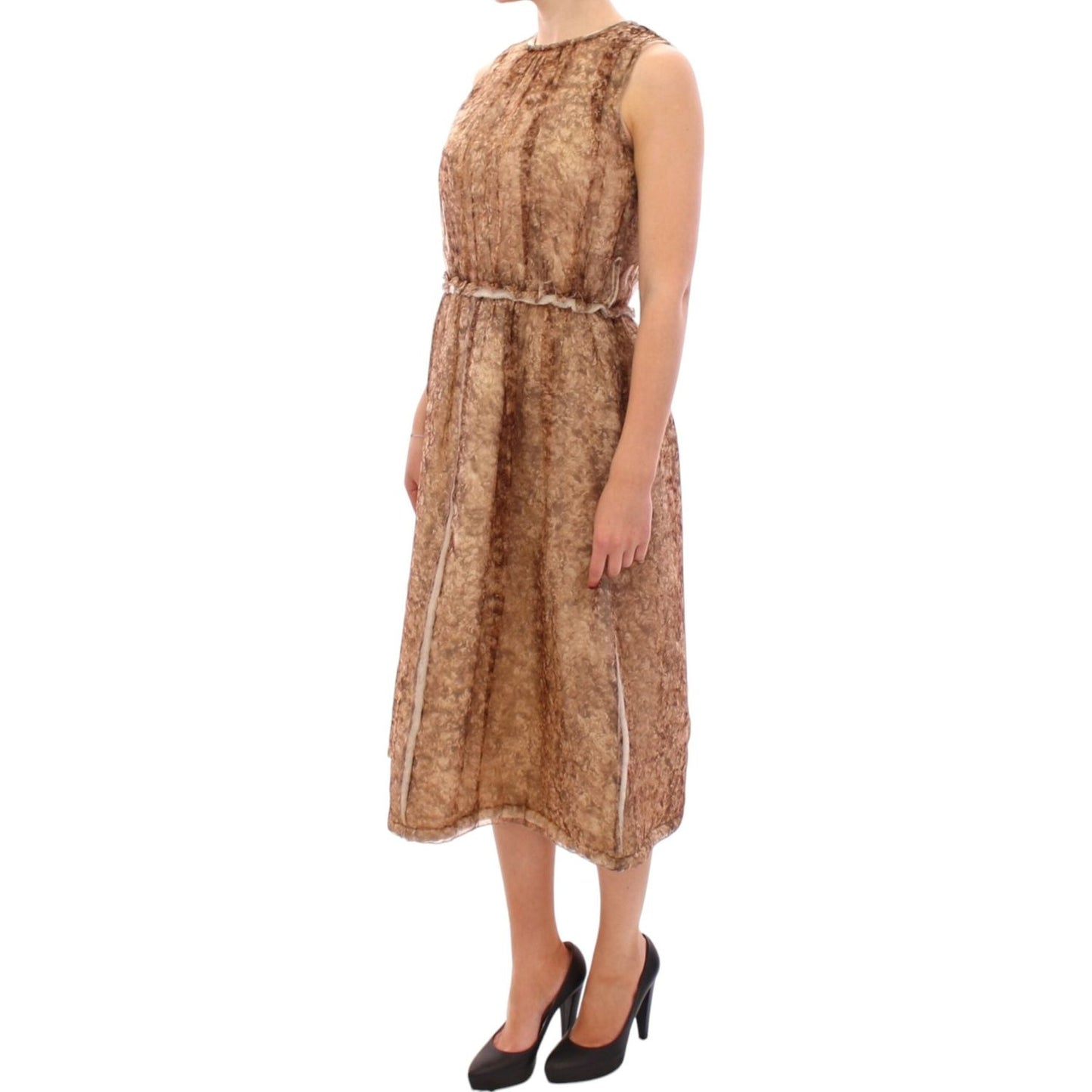 Dolce & Gabbana Brown sleeveless silk dress GSS11463-1