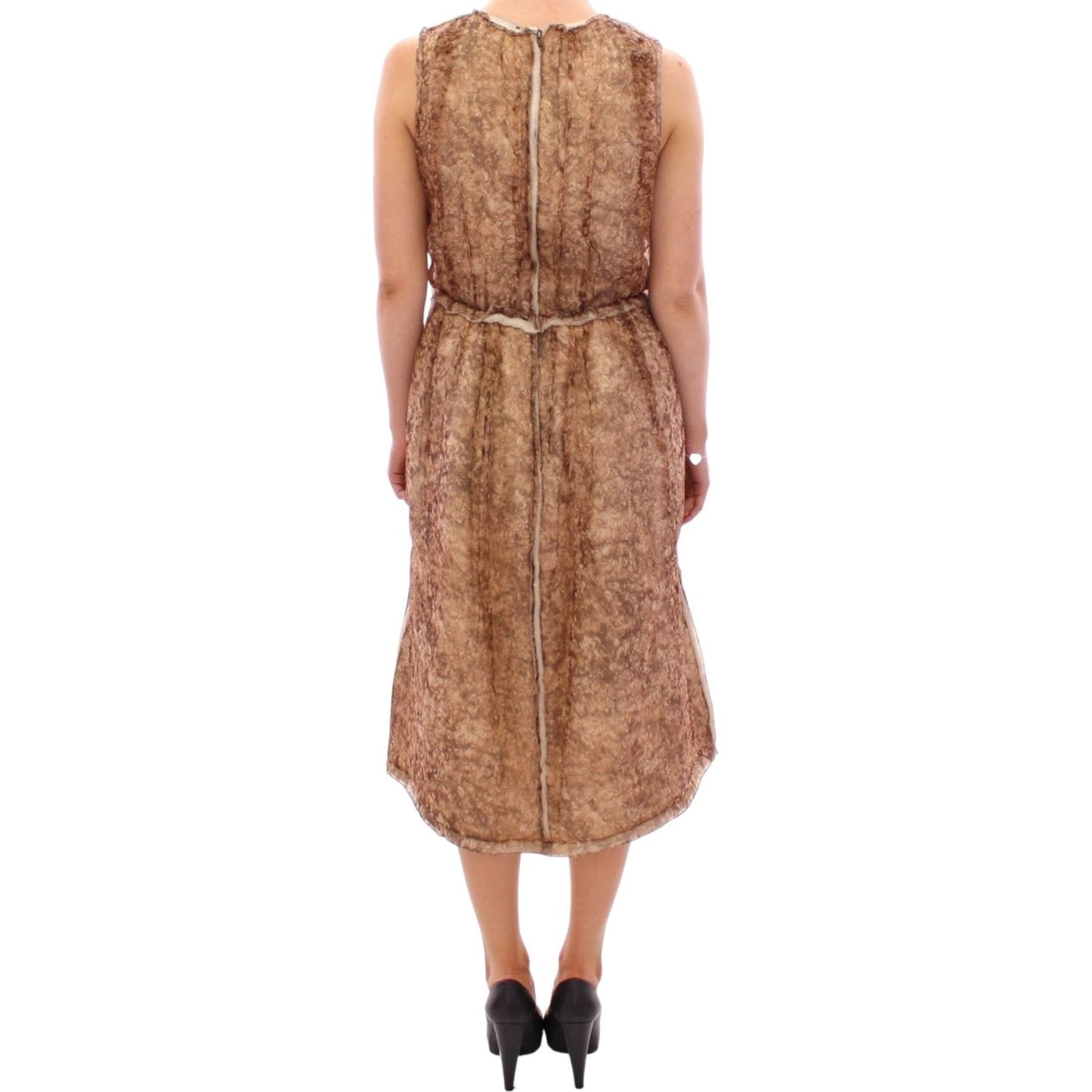 Dolce & Gabbana Brown sleeveless silk dress GSS11463-1