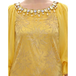 Dolce & Gabbana Yellow lace crystal mini dress GSS10005-2